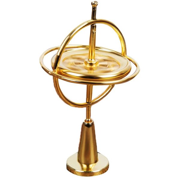 Metalowy BąCzek Antygrawitacyjny Zabawka Do Balansowania ŻYroskop Biurkowy Zabawka Fizyczna Edukacyjna Prezent Treningowy 12Cm Beige-image