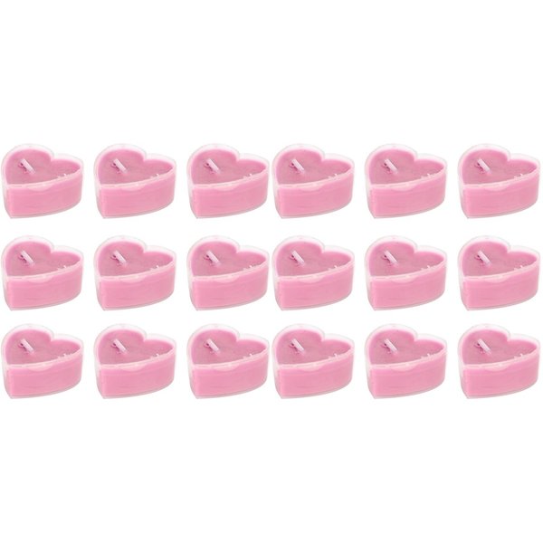 18 Velas En Forma De CorazóN, Mini Velas Para Cenas RomáNticas, Adornos Decorativos A La Luz De Las Velas, Color Rosa Color Rosa-image