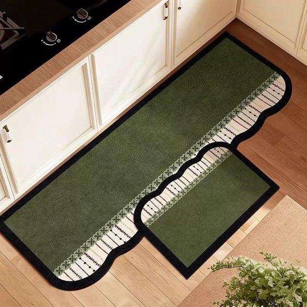 Mata Kuchenna Wodoodporna AntypośLizgowa SkóRzana PVC Dywanik Nowoczesny Styl DłUga Mata PodłOgowa Odporna Na Olej Plamy Dekoracja Domu Dywaniki 1Pc(50X80Cm 50X120Cm White-image