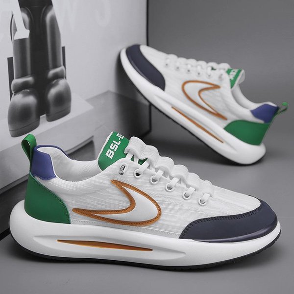 Buty MęSkie Nowe Letnie MęSkie Buty Sportowe I Rekreacyjne OddychająCa Siateczka Gruba Podeszwa Wygodne Buty Tatusia Buty MęSkie. 42 Gray-image