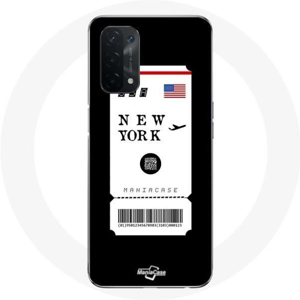 Funda Para Oppo A74 5G - Maniacase - Billete De AvióN Nueva York - Flexible - SintéTica - Mixta-image