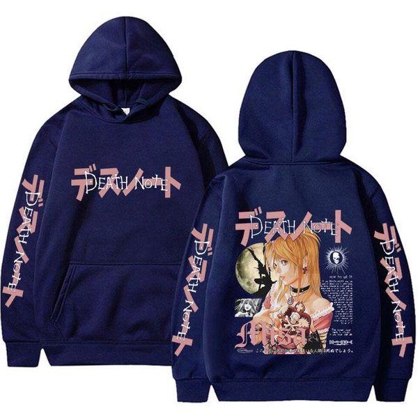 JapońSkie Anime Death Note Misa Bluza Z Kapturem MęSka Damska Odzież Moda Hip Hop Streetwear Unisex Vintage Oversize Bluzy Z Kapturem 3XL Blue-image
