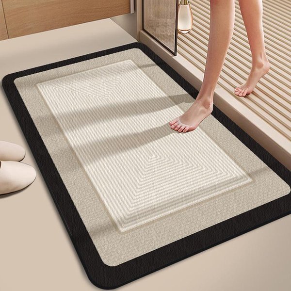Nowoczesny Minimalistyczny Dywanik ŁAzienkowy Z Diatomitu WodochłOnny I AntypośLizgowy Dywanik WejśCiowy Mata ŁAzienkowa Dekoracja Domu 40X60CM (1.3X2FT-image