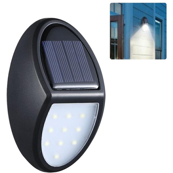 LáMpara De Pared Solar De 10LED IP65 Impermeable Luz Solar De JardíN Exterior Para Patio Led Solar-image