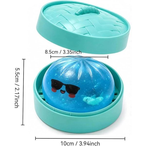 BłYszcząCe Rekinie PierożKi MięKka Zabawka Squishy MięKkie Powolny PowróT Do KształTu Mini BułEczki Fidget Ze Parowarem Parowane Nadziewane BułEczki ŚCiskanie Le-image