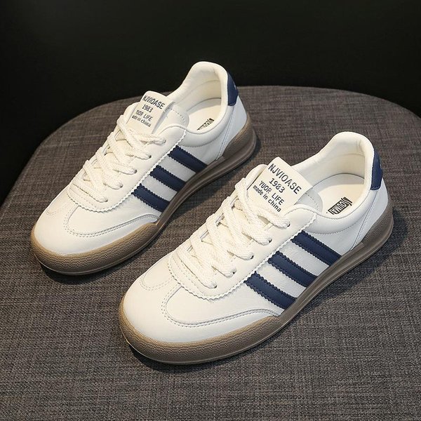 Oryginalne SkóRzane Buty Treningowe Retro Niemieckie Damskie Nowe Letnie Cienkie OddychająCe MięKkie CzółEnka Casualowe Buty Sportowe 35 Gray-image