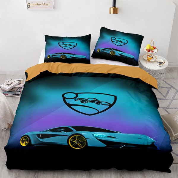PośCiel Rocket League Z Motywem SamochodóW Rozmiar Jednoosobowy Twin PełNy Queen King MięKka Poszewka Na KołDrę WystróJ Pokoju DziecięCego US Twin 173X218Cm-image