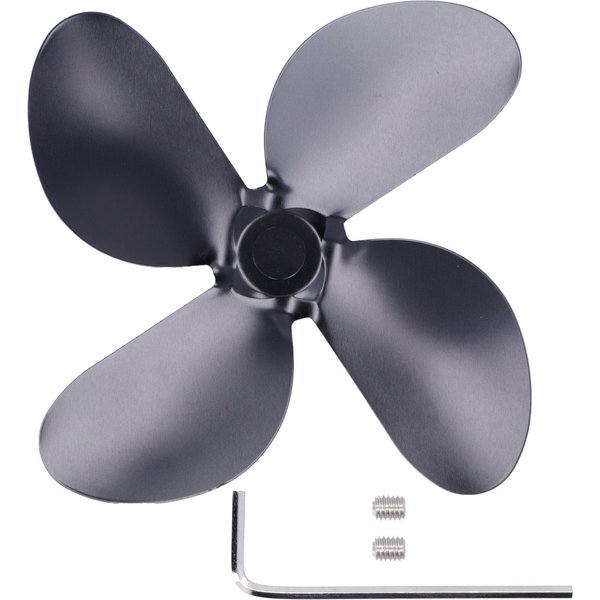 Aspa De Ventilador De Repuesto Para Chimenea, Aspa De AleacióN De Aluminio, Aspa De Ventilador De Estufa Universal Negra, 4 Aspas-image