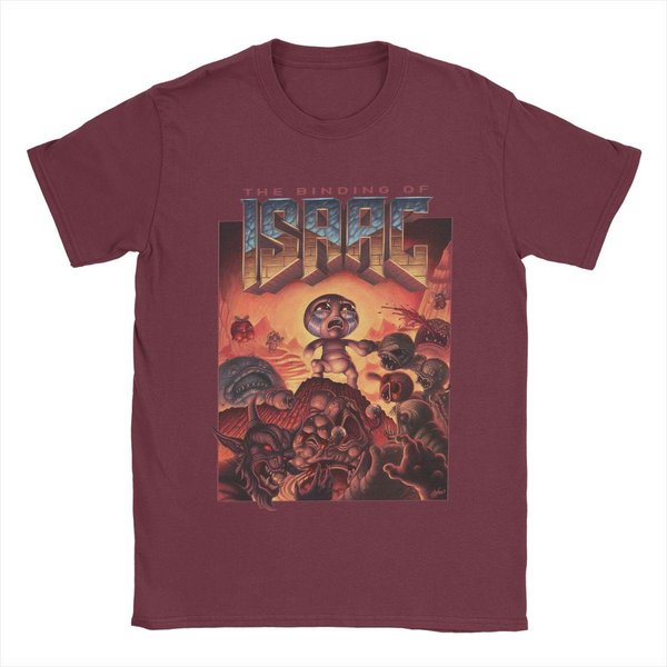 Camiseta Divertida The Binding Of Isaac AñOs 90 Para Hombre Cuello Redondo 100% AlgodóN Camisetas Manga Corta Camiseta Ropa De Verano Xxxxl BorgoñA-image