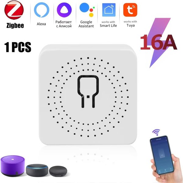 16A/20A Moduł Mini Smart PrzełąCznika Tuya Wifi Zigbee DIY PrzekaźNik WyłąCznika, Sterowanie Dwukierunkowe Z Aplikacją Zdalną I GłOsowe WspółPracuje Z Alexa Google Home Automatyzacja Zigbee 16A-image