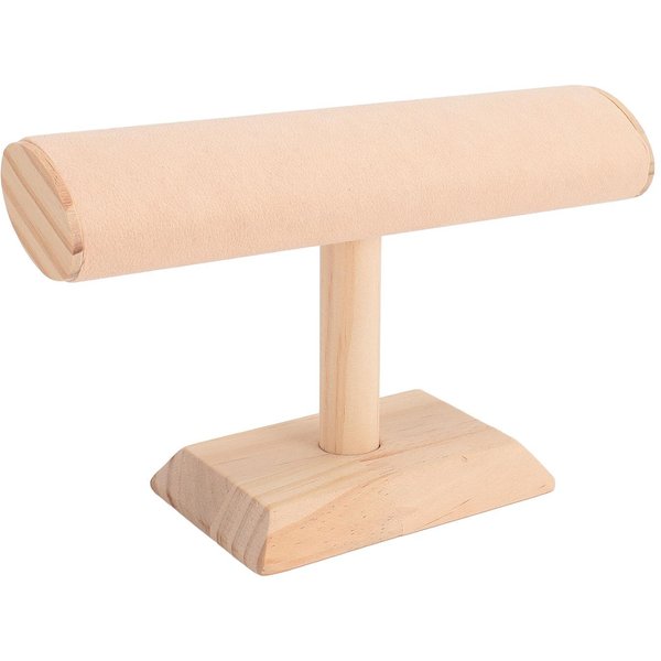 2 Piezas Soporte De ExhibicióN De Pulseras De Madera Soporte Para Joyas Relojes Estante De Pulseras De Una Sola Capa Para Dormitorio Beige-image