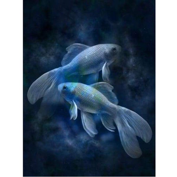 5D Diamentowe Malowanie RzemiosłO Malowanie Ryby Ryby Diy Diamentowe Hafty DżEtóW Haft Diamentowy 20X30CM Gray-image