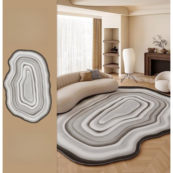 Dekoracja Salonu O Nieregularnym KształCie DużY Dywan Dywany W Stylu Kremowym Do Sypialni Puszysty MięKki Dywan Do Salonu Pogrubiona Pluszowa Mata PodłOgowa 80X160Cm-image