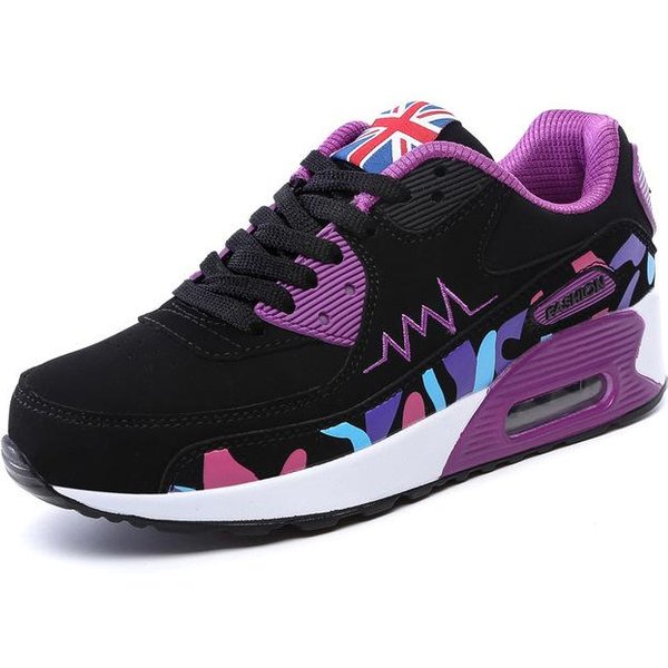 Zapatillas Nuevas NiñAs Mujeres Zapatos Planos AmortiguacióN Zapatos Deportivos Primavera CóModos Mocasines De Mujer Zapatos Casuales Con Cordones Planos Ligeros 38 PúRpura-image