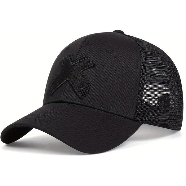 Gorra De BéIsbol Con Visera Curva Letra X, Gorra De Pico Moda Calle Para Hombres Y Mujeres, Gorra Hip Hop Rap Hip-Hop Adjustable Black-image