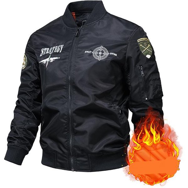Kurtka Pilota Air Force Ma1 MęSka Heavy Industry Haftowana Kurtka Baseballowa Plus Aksamitna Kurtka NarzęDziowa Xxxxl Black-image