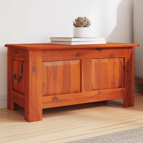 Vidaxl Cofre Con Tapa, MarróN, Madera Maciza De Acacia-image