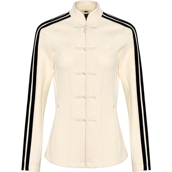 Adidas FW25 Samuel Gui Yang Co-Creada Spacer Nuevo Estilo Chino Deportivo Ocio Chaqueta De Manga Larga A Rayas Para Mujer HY2129 L White-image