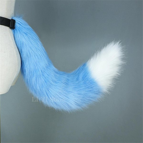 11 Colores Colas De Animales Peluche Gato Zorro Perro Cola Anime Cosplay Disfraz Accesorios Comic-Con Cos Fiesta Cola Peluda Con CinturóN Ajustable Tail-image