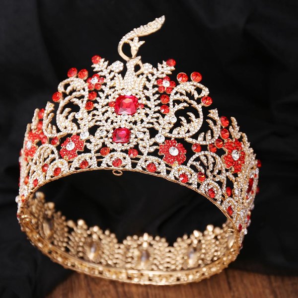 Barokowy DużY Diadem Korona ŚLubna Konkurs Miss Tiary Nakrycie GłOwy Panna MłOda Suknia ŚLubna BiżUteria Do WłOsóW Akcesoria White-image