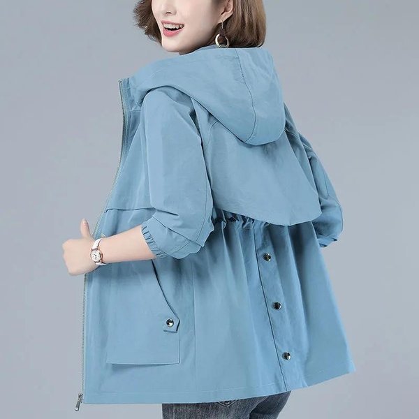 Abrigo CáLido Acolchado De AlgodóN Para Mujer, Abrigo Cortavientos Informal Holgado De Talla Grande Con Capucha Para OtoñO E Invierno 3XL Azul-image
