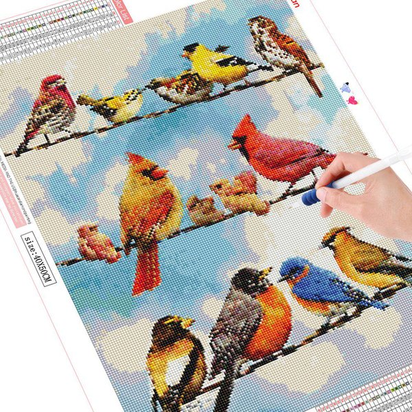 Pintura Diamante 5D Taladro Completo Animal Arte Diamante Punto De Cruz Bordado PáJaro DecoracióN Hogar Regalo 20X30CM-image