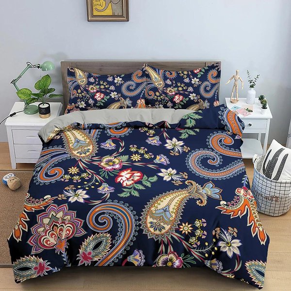 Vintage Flower King Queen Poszewka Na KołDrę Peony Sunflower PośCiel Tropikalny Kwiatowy Poszewka Na KołDrę Boho Poliester Poszewka Na KołDrę EU Single(135X200Cm)-image