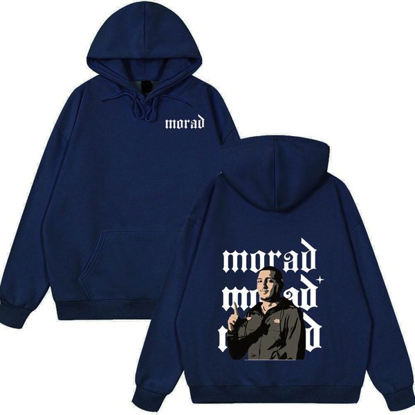 Rapper Morad Mdlr Tour ÁLbum Merch Ropa Para Hombre Sudaderas De Alta Calidad Moda Hip Hop Tops De Manga Larga Estilo Invierno Streetwear S Azul Marino-image