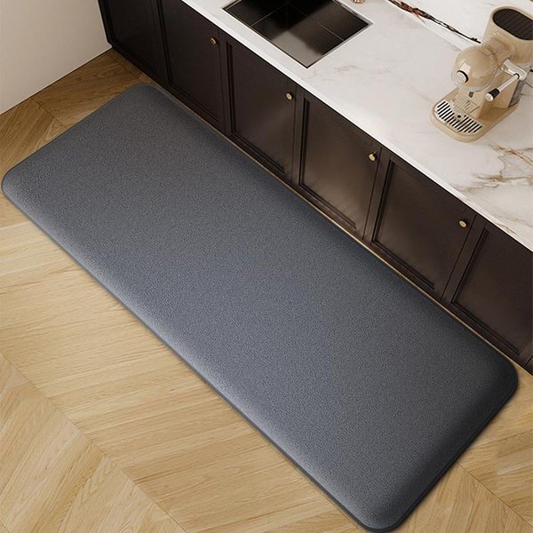 1 Szt. DłUgi Pasek Pogrubiony Mata PodłOgowa Kuchenna Flanelowa AntypośLizgowa Mata łAzienkowa ChłOnna Mata Domowa Pod Drzwi Odporna Na Zabrudzenia Mata Pod Stopy 50Cm X 80Cm Kolor Szary-image
