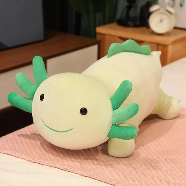 Pluszowa Zabawka Wypchana SłOdka Salamandra Aksolotl Fuzzy DłUgi Pluszowa Ryba UspokajająCa DłUga Poduszka Poduszka 30Cm-image