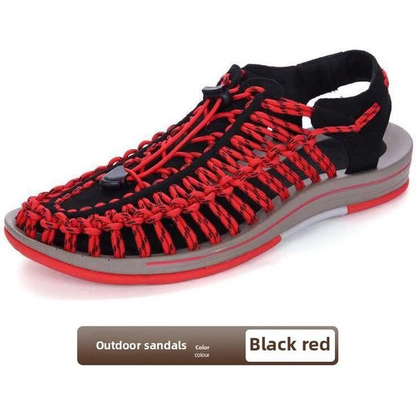 Sandalias Sandalias Tejidas Sandalias De Hombre, Sandalias De Hombre Sandalias Casuales Zapatos De Playa Sandalias Romanas 45-image