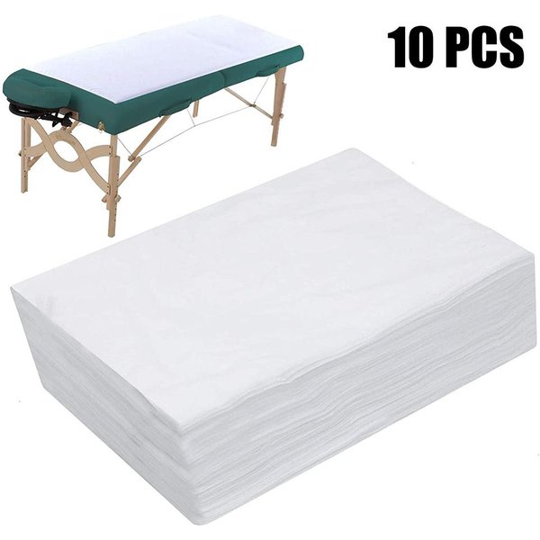 10 Piezas SáBana Desechable No Tejida Impermeable Y A Prueba De Aceite Cubrecama Para SalóN De Belleza SPA Tatuaje Blanco-image