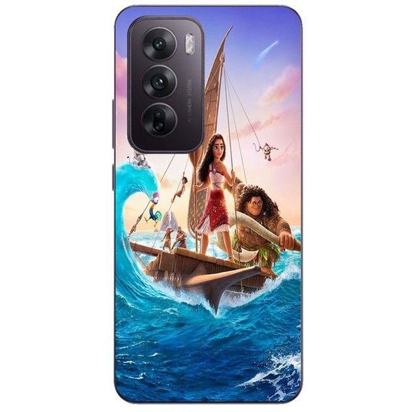 Coque De TéLéPhone - Maniacase - Oppo Reno 12 5G - Silicone - Souple - Vaiana 2 Disney Anime Negro-image