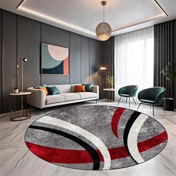 Lekki Luksus OkrąGłY Dywan Dekoracja Salonu Domowego Sofa KrzesłO Boczna Mata Pod Stopy Sypialnia Przy ŁóżKu Szatnia Dywaniki ŁAzienka Mata PodłOgowa 60Cm 23.6 In-image