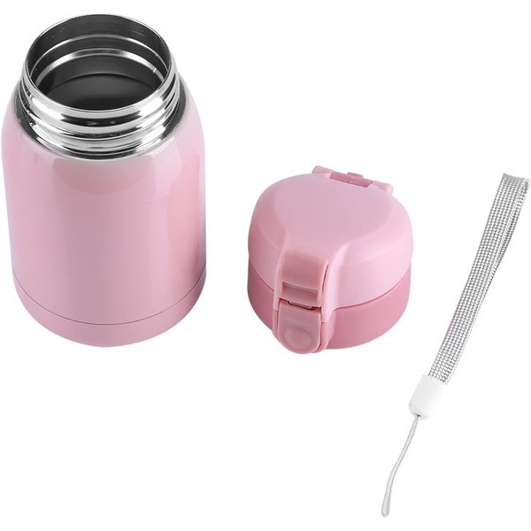 200ML Mini Kubek Termiczny Ze Stali Nierdzewnej Z PodwóJnymi ŚCiankami Izolowany PróżNiowo Butelka Termiczna Na Wodę Kubek Biurowy RóżOwy-image