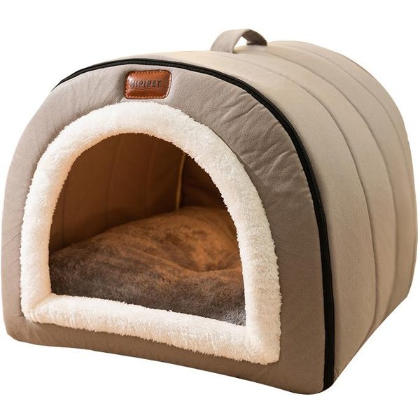 Cama De Invierno Para Perros, Casa Para Cachorros Que Se Calienta Sola, Acogedora Tienda De CampañA Para Gatos, Camas Cueva, Nido Para Gatitos De Interior, Caseta Para Perros PequeñOs, Medianos Y Gatos M Brown-image