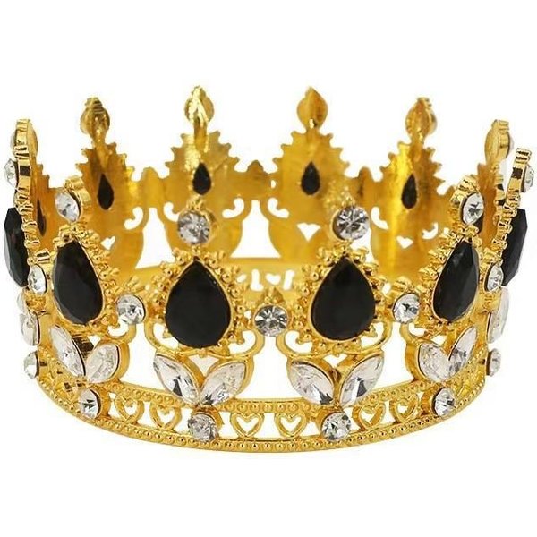 Estilo Europeo Barroco Corona Redonda AleacióN Tocado CumpleañOs Corona Ceremonia De MayoríA De Edad Tocado Reina Beige-image