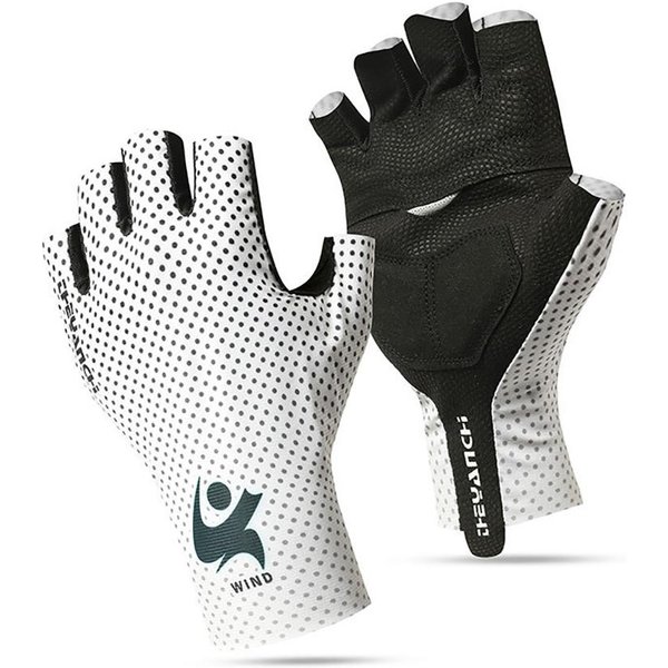 Guantes De Ciclismo Transpirables De Medio Dedo Para Hombre Y Mujer Verano Deportes Al Aire Libre Antideslizantes Guantes Para Bicicleta Fitness Mtb Unisex M Blanco-image