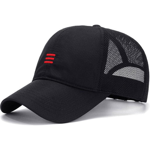 Gorra De BéIsbol Estilo Coreano Para Hombre Talla Grande 65Cm Primavera Verano Para Exteriores Cabeza Grande Secado RáPido ProteccióN Solar Gorra De Pico 56-60Cm Black-image