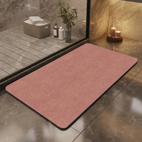 Alfombrilla Sencilla Para Suelo De BañO Alfombrilla Absorbente De Agua Resistente A La Suciedad Para BañO Alfombrilla De Barro De Diatomeas Para Puerta De Entrada Alfombrilla Antideslizante Para BañO Con Sentido Premium 60 * 90Cm-image
