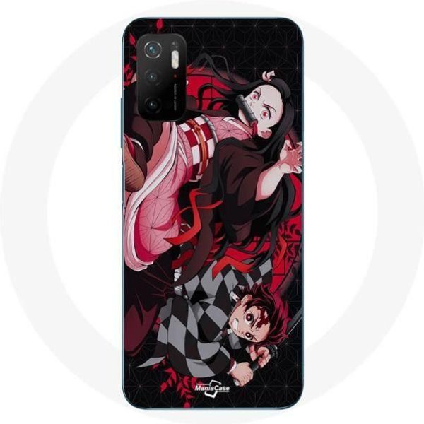 Coque Maniacase Pour Xiaomi Poco M3 Pro 5G Demon Slayer Tanjiro Nezuko Attaque Combat-image