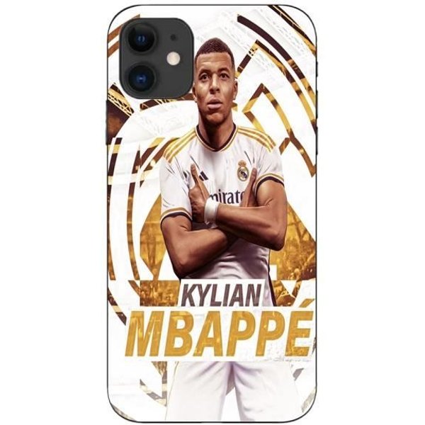 Coque Maniacase Pour Iphone 12 Mini Kylian Mbappe Real Madrid Wallpaper Celebration Negro-image