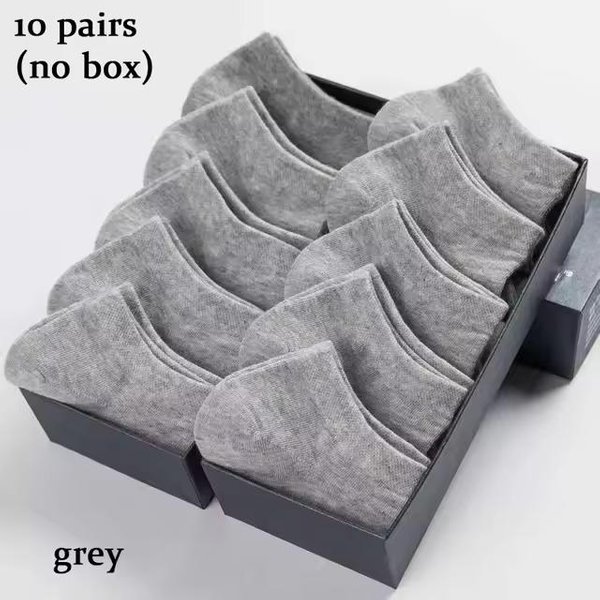 10 Pares De Calcetines NáUticos Invisibles De Corte Bajo De Silicona Antideslizantes De Verano Calcetines Tobilleros Invisibles Color SóLido Casual Transpirable 10 Pairs Gris-image