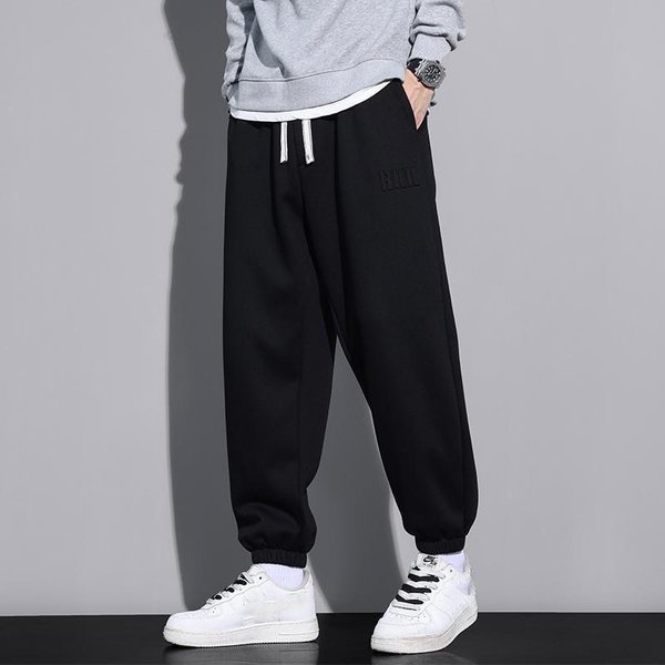 MęSkie BawełNiane Spodnie Dresowe Joggery DużY Rozmiar 8XL 7XL 6XL Sportowe LuźNe Spodnie Hip Hopowe LuźNe Spodnie Haremki 6XL (40-42) Czarny-image