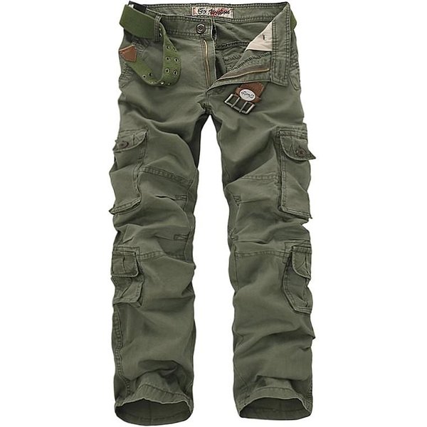 Spodnie Wojskowe Cargo MęSkie Spodnie Taktyczne Outdoor Casual BawełNiane Z Wieloma Kieszeniami 32 Kolor Zielono-Szary Wojskowy-image