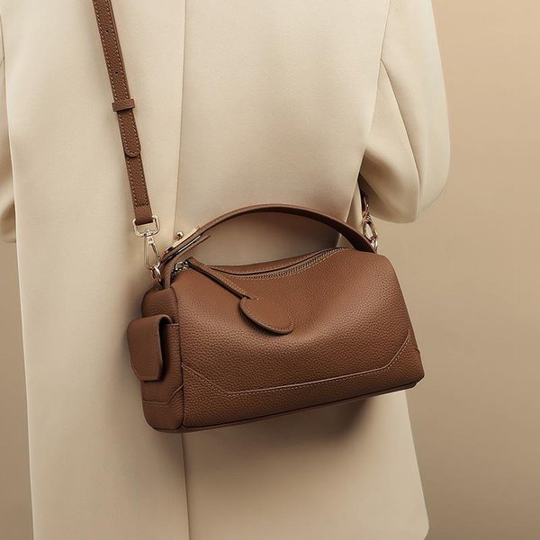 Bolsos Para Mujer Con Bolsos Bandolera VersáTiles De OtoñO E Invierno, Popular De Este AñO, Cuero Genuino, Gran Capacidad, Nuevo Bolso De Alta Gama Para Viajes-image