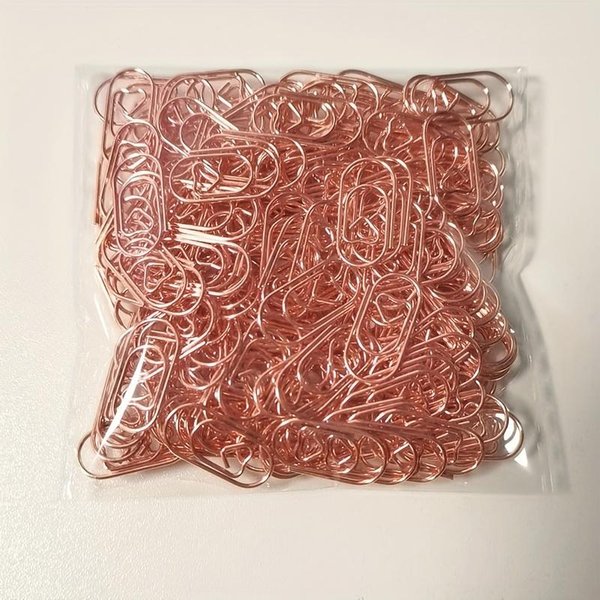 50 Piezas Lindos Clips Para Papel Con Forma De CorazóN PequeñOs Clips De Papel De Colores DecoracióN De Oficina Clips De Papel Clips De Papel De Colores Dorado Rosa 50PCS Brown-image