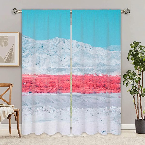 Cortinas De Bosque Verde Escenario Natural DecoracióN De Lago Cortinas Con Ojales Para Dormitorio Sala De Estar Comedor PatróN 3D Cortinas Para El Hogar 2 Paneles W50Xh130(Cm)X2Pcs&Grommet Top-image