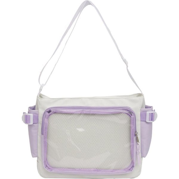 Przezroczysta Torba Na Ramię Z Miejscem Na Przypinki PVC Torba Crossbody Casual Przezroczysta Kieszeń Itabag JK White-image