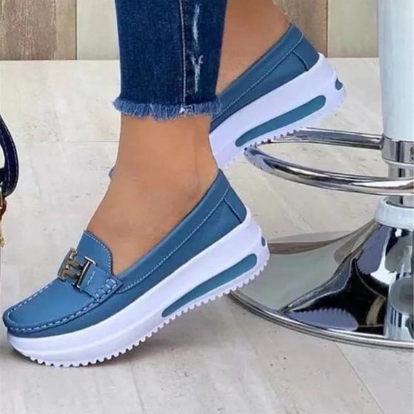 Nowe Damskie Modne Buty Typu Loafer Z OkrąGłYm Noskiem I AntypośLizgową Grubą Podeszwą, Damskie Codzienne, Wygodne, Sportowe Buty Do Chodzenia 37-image